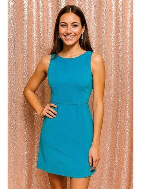 Vintage Teal Velvet Sleeveless Dress Custom Prom Homecoming Dance Retro Size 4-6